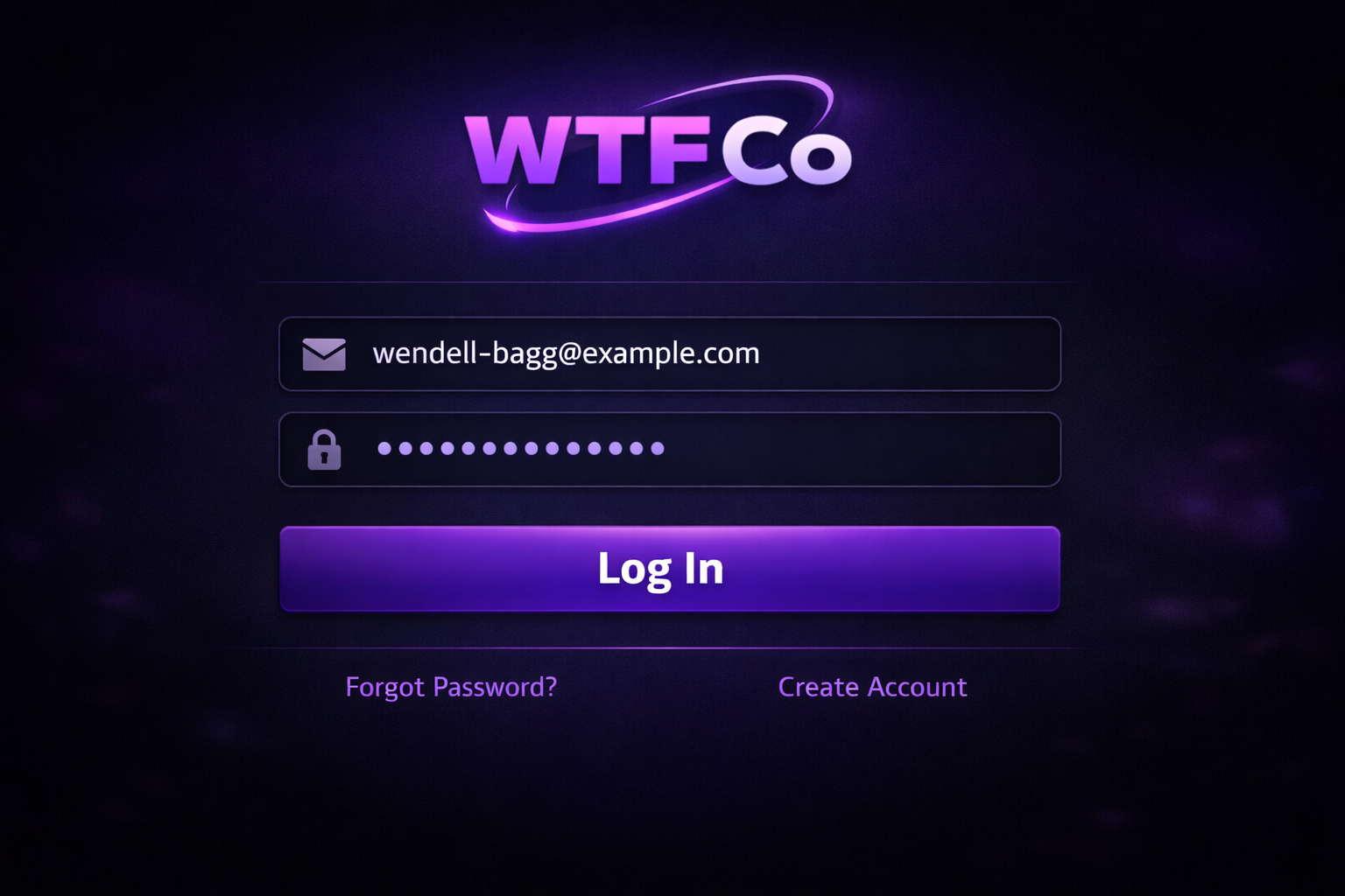 A login screen with a 'starred' password